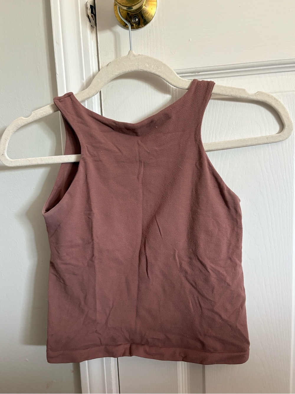 Free People Mauve Ribbed High Neck Tank